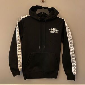 Hustler black Pouch Pocket Logo Hoodie​. S